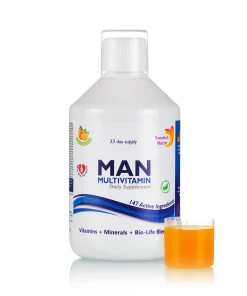 Multivitamine Lichide pt Barbati cu 147 Ingrediente: Vitamine + Minerale + Aminoacizi + Verdeturi – 500ml