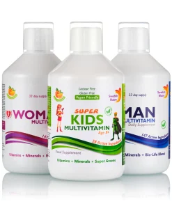 Pachet Family cu Multivitamine Lichide pt Femei, Barbati si Copii – 500ml - Contine 3 Sticle