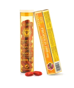 Propolis 1000 Mg (Propoleo) + Echinacea pentru Imunitate și Scurtarea Perioadelor de Gripă și Răceală - 30 Capsule