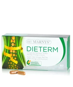 Dieterm Complex pentru Slăbire cu 4 Ingrediente Active - Ceai Roșu, Portocal Amar, Oțet din Cidru de Mere și Crom - Vegan – 60 Capsule