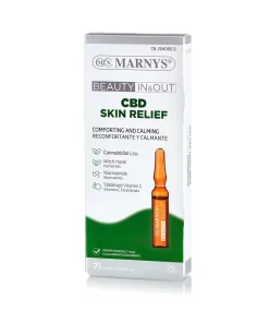 CBD SKIN RELIEF cu Canabidiol + Apă de Hamamelis + Vitamina C Stabilizată + Vitamina B3 – Anti- Inflamator, Anti-Acneic, Anti-Atopic – Cutie cu 7 Fiole pentru 14 Zile de Tratament