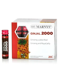 GINJAL 2000 cu Lăptișor de Matcă + Ginseng + Vitamina C pentru Energie, Vitalitate, Rezistență și Protecție Imunitară – 20 Fiole