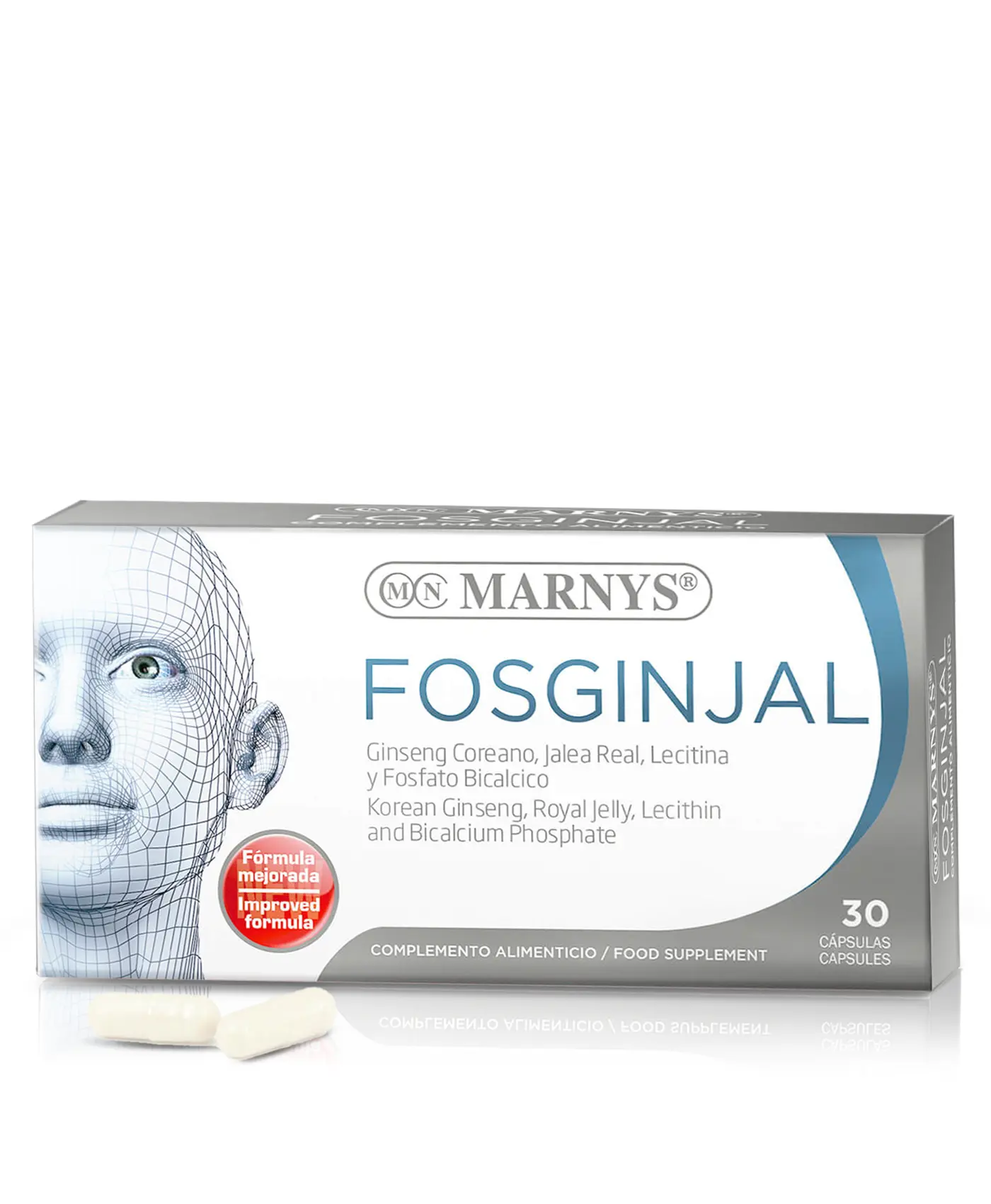 Fosginjal pentru Agilitate mentala si Energie Fizica cu Ginseng Coreean + Lecitina de Soia + Fosfat bicalcic + Laptisor de Matca – 30 capsule