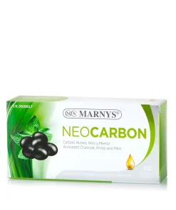 Neocarbon cu Carbune activ + Anason + Menta – Formula speciala pentru digestie, constipatie si eliminarea gazelor intestinale – Produs din ingrediente 100% naturale – 60 gelule