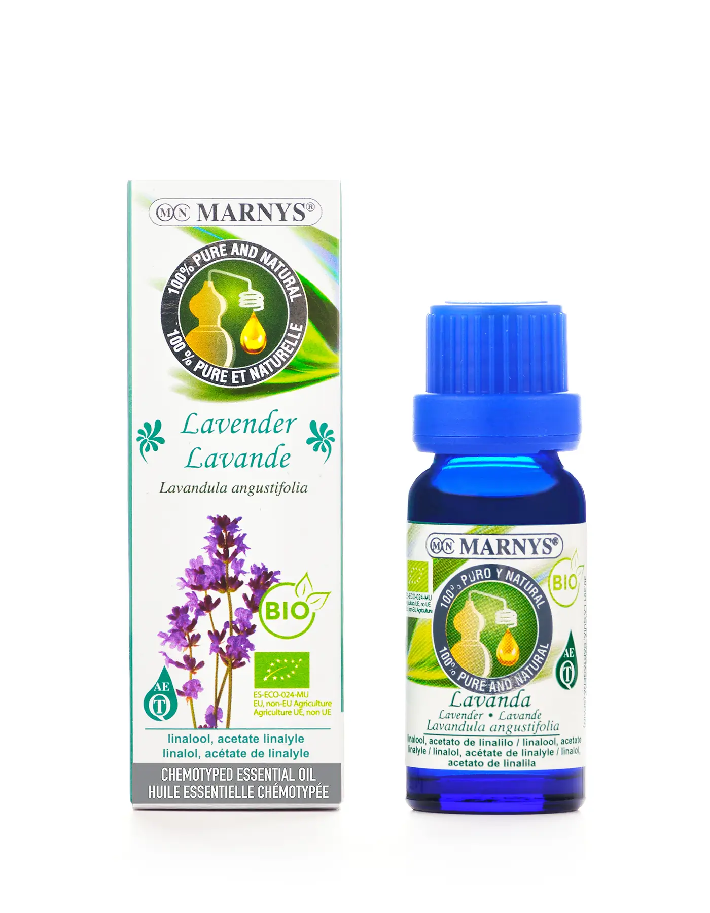 Lavandă BIO 15ml, Ulei Esential MARNYS, 100% Natural si Pur, Chemotipat (Lavanda angustifolia)
