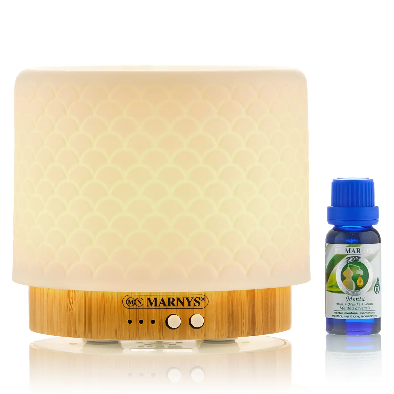 Difuzor Aromaterapie cu Ultrasunete, Lampă Ceramică Elegantă, MARNYS, 12W, 280ml, Albă + Inserție Bambus Difuzor Aromaterapie cu Ultrasunete, Lampă Ceramică Elegantă, MARNYS, 12W, 280ml, Albă + Inserție Bambus