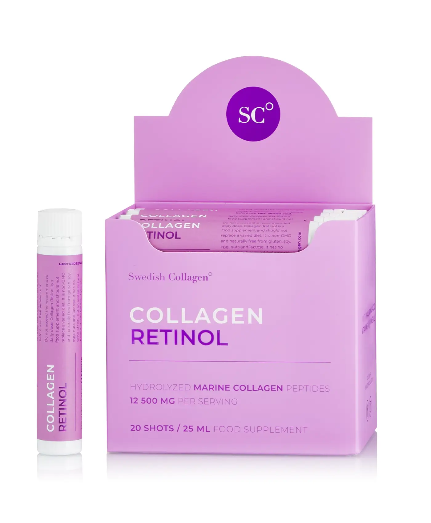 Colagen Retinol - Colagen Marin Hidrolizat Lichid Tip 1 si 3 cu 12.500 mg