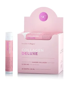 Colagen Deluxe – 30 Shots – Colagen Marin Hidrolizat Lichid Tip 1 si 3 cu 12.500 mg + Acid Hialuronic 75 mg + Biotina 5000 mcg + MSM 125 mg + Zinc + Siliciu + Vitamine