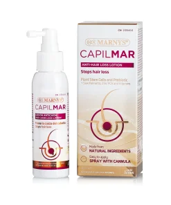 CAPILMAR – Lotiune impotriva caderii parului cu Celule Stem Vegetale + Prebiotic + Zinc + Vitamine – Sticla cu 100 ml
