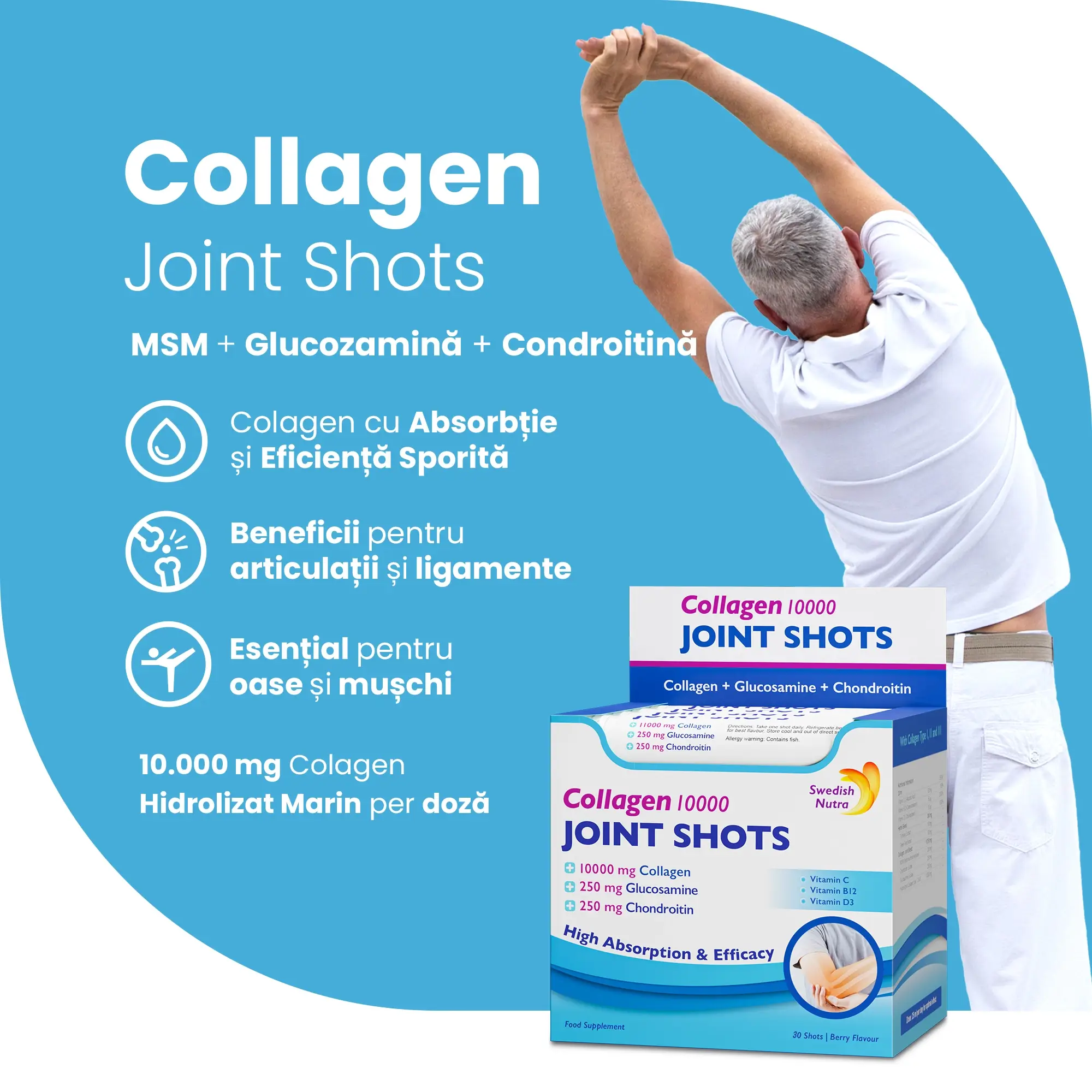 Joint Shots – 30 shots – Colagen lichid hidrolizat de tip 1, 2 și 3 2 Joint Shots 30 shots